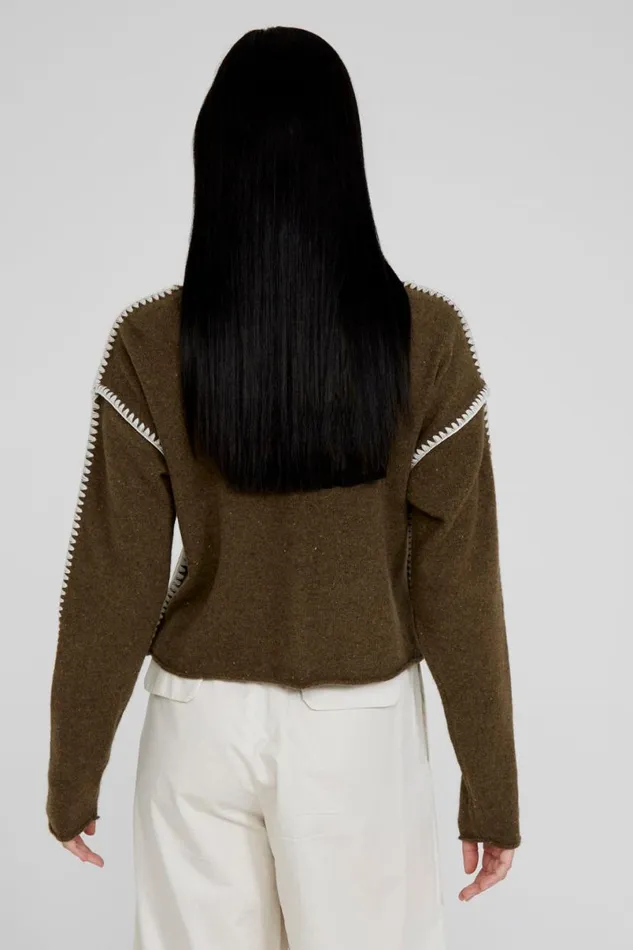 Chan Luu Laure Cashmere Cardigan Lichen Women Knitwear