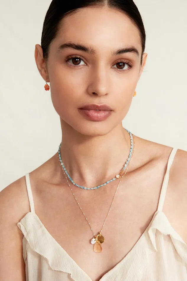 Chan Luu Lily Necklace Aquamarine Mix Women Necklaces