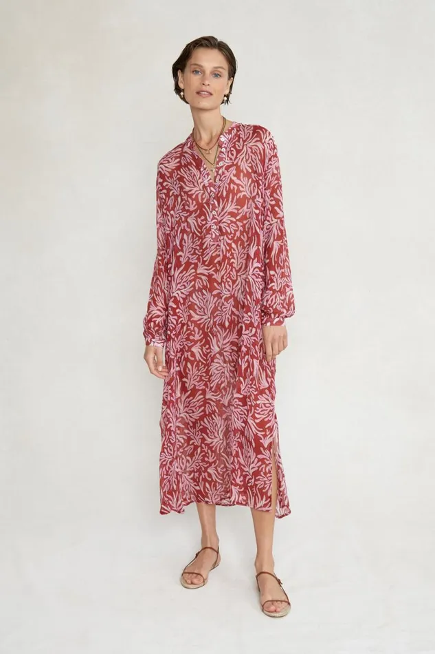 Chan Luu Louisa Dress Red Ochre Women Dresses