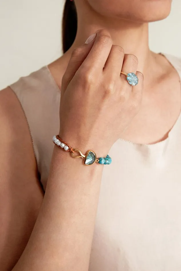 Chan Luu Luna Wrap Bracelet Turquoise Mix Women Bracelets