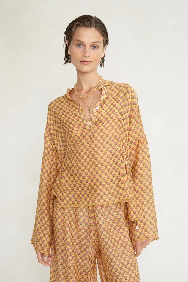 Chan Luu Maisie Blouse Saffron Women Tops