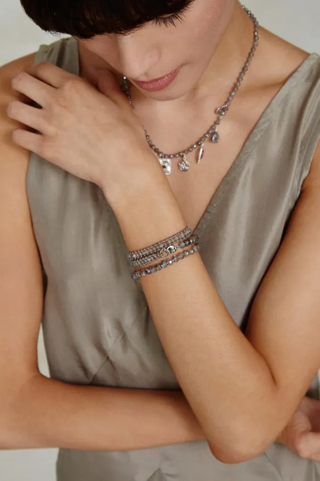 Chan Luu Mano Triple Wrap Bracelet Labradorite Women Bracelets