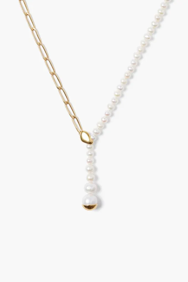 Chan Luu Marion Drop Necklace White Pearl Women Necklaces