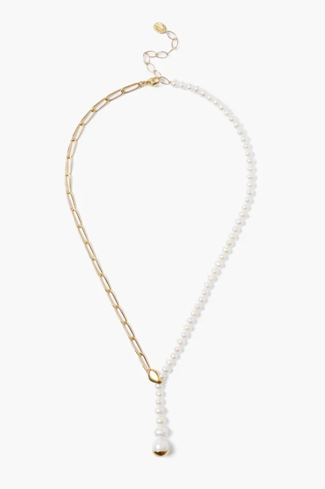 Chan Luu Marion Drop Necklace White Pearl Women Necklaces