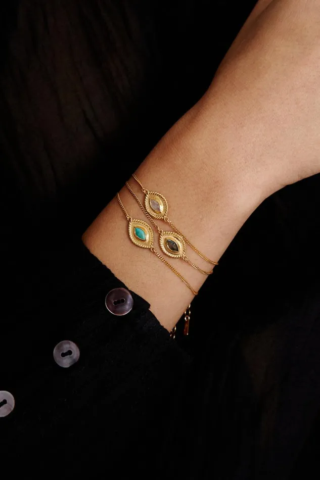 Chan Luu Mariya Evil Eye Bracelet Labradorite Women Bracelets