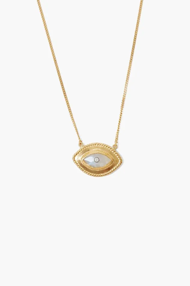 Chan Luu Mariya Evil Eye Necklace Moonstone Women Necklaces