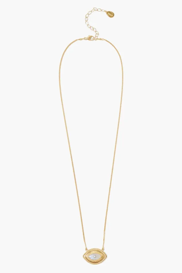 Chan Luu Mariya Evil Eye Necklace Moonstone Women Necklaces