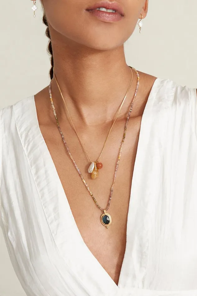 Chan Luu Meridian Necklace Citrine Mix Women Necklaces