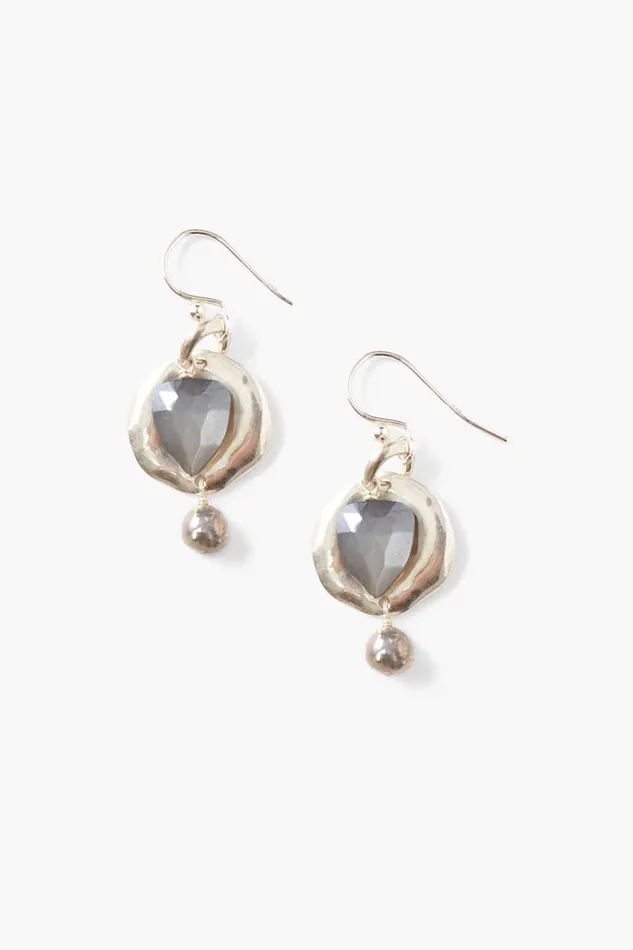 Chan Luu Moonstone and Pearl Ostra Earrings Women Earrings