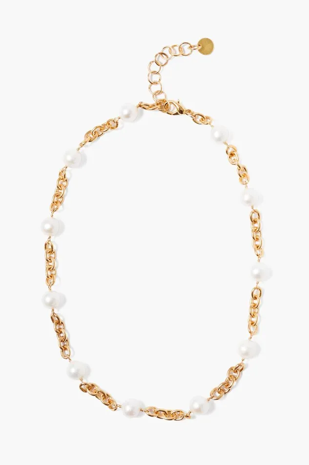 Chan Luu Nautica Chain Necklace White Pearl Women Necklaces