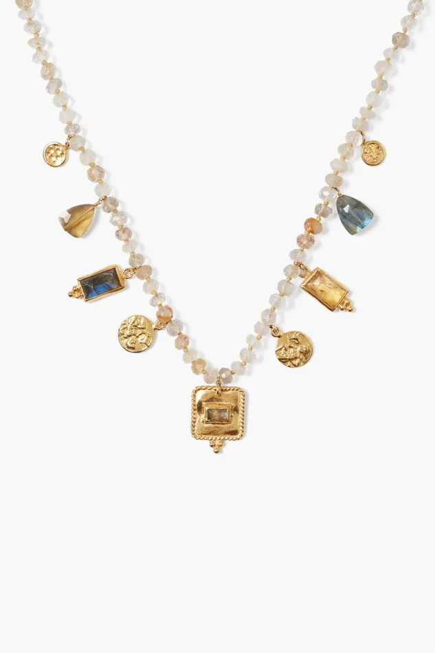 Chan Luu Pilar Charm Necklace Rutilated Quartz Women Necklaces
