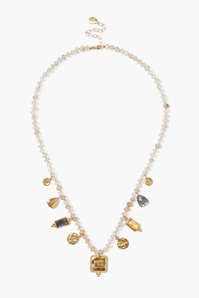 Chan Luu Pilar Charm Necklace Rutilated Quartz Women Necklaces