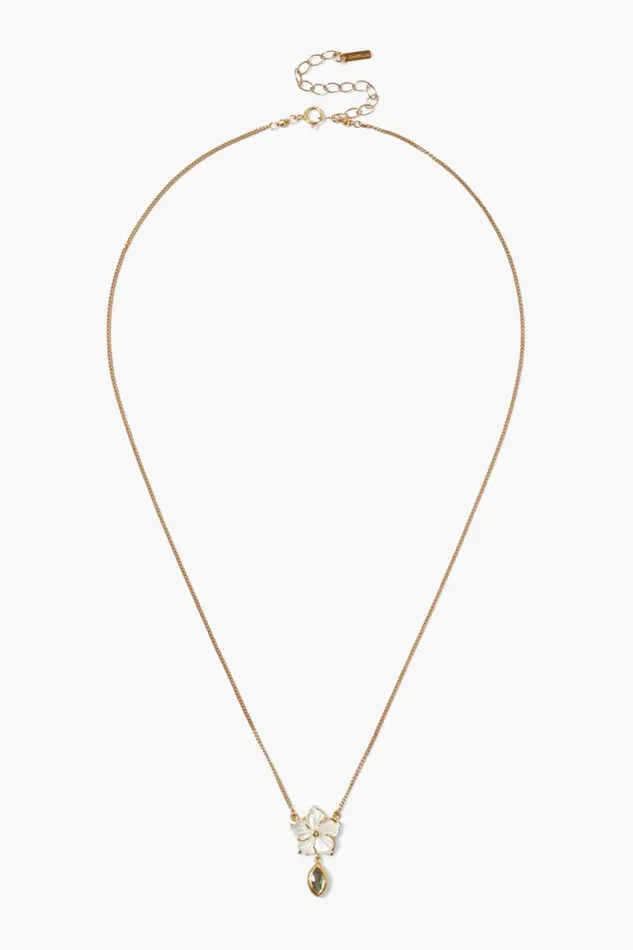 Chan Luu Plumeria Drop Necklace Labradorite Mix Women Necklaces