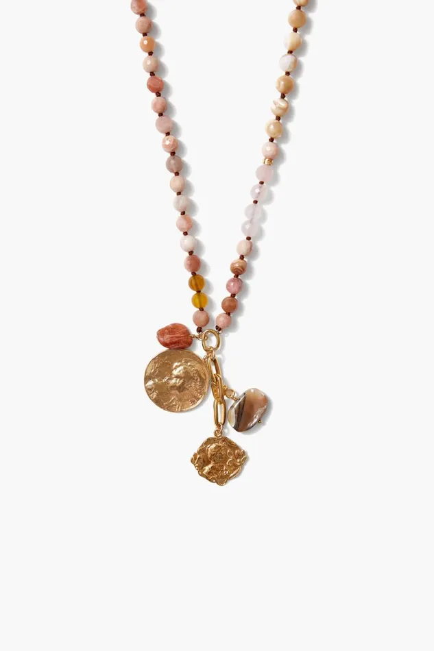 Chan Luu Portrait Charm Necklace Sunstone Women Necklaces