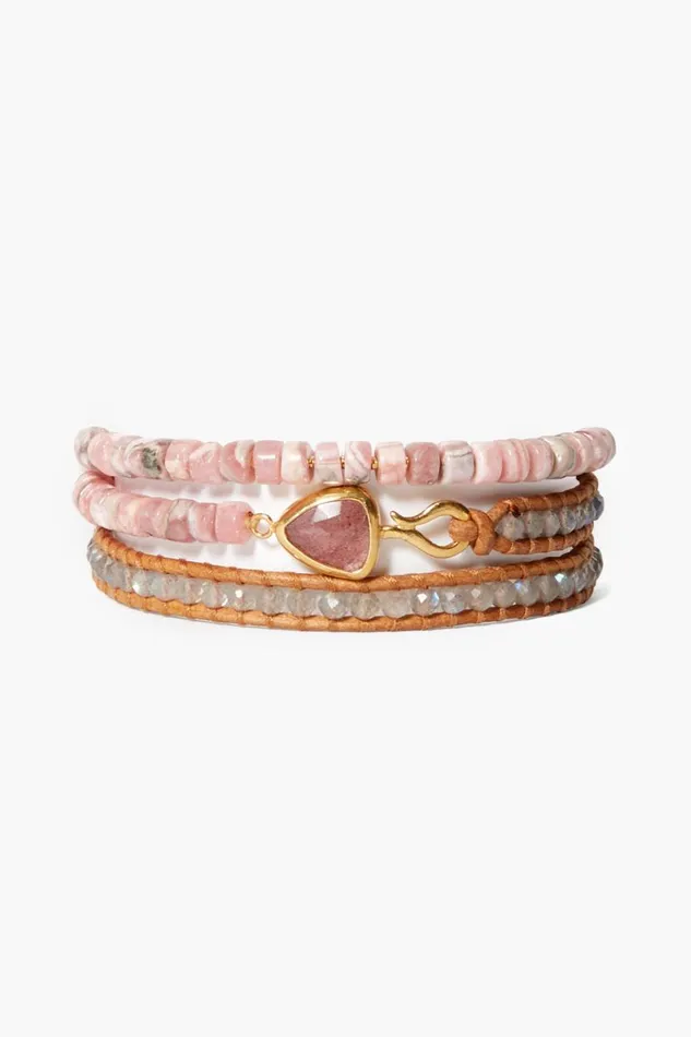 Chan Luu Rahel Triple Wrap Bracelet Pink Mix Women Bracelets