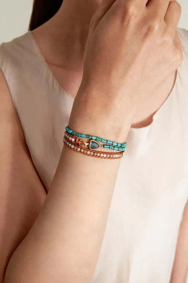 Chan Luu Rahel Wrap Bracelet Turquoise Mix Women Bracelets