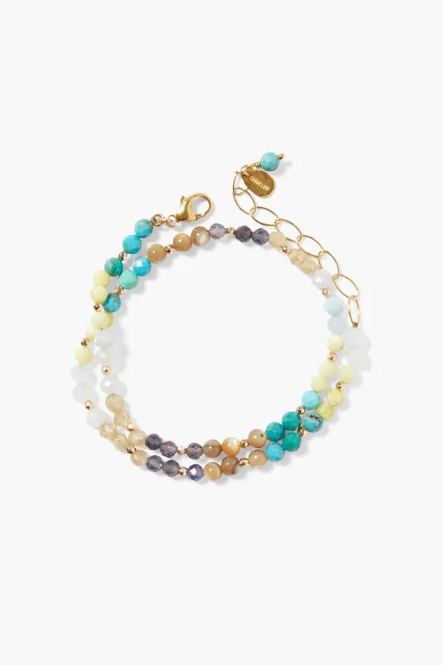 Chan Luu Rio Naked Wrap Bracelet Turquoise Mix Women Bracelets