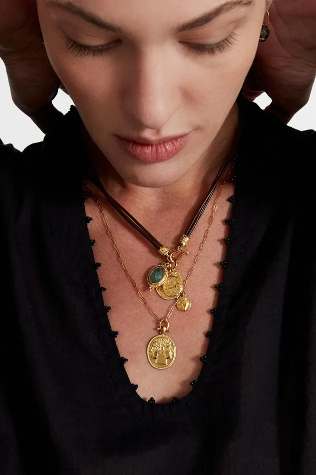 Chan Luu Roma Charm Necklace Emerald Mix Women Necklaces