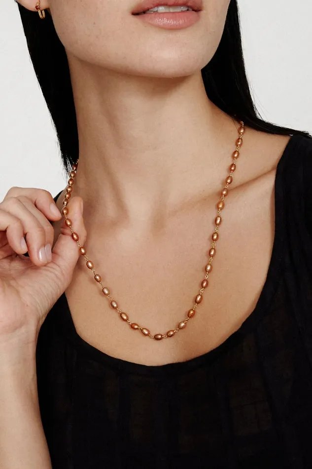 Chan Luu Santa Fe Necklace Copper Pearl Women Necklaces