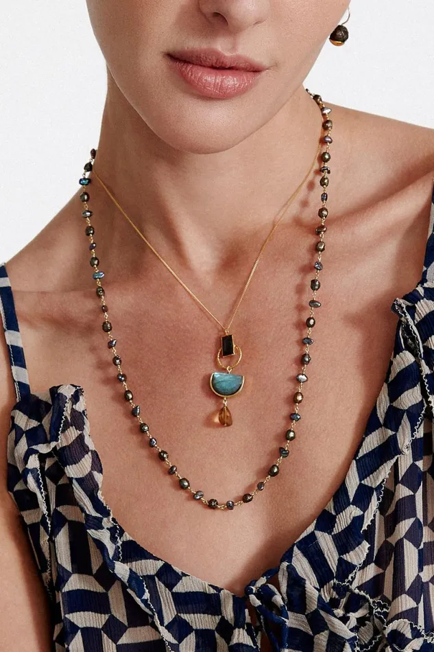 Chan Luu Santa Fe Necklace Peacock Pearl Women Necklaces