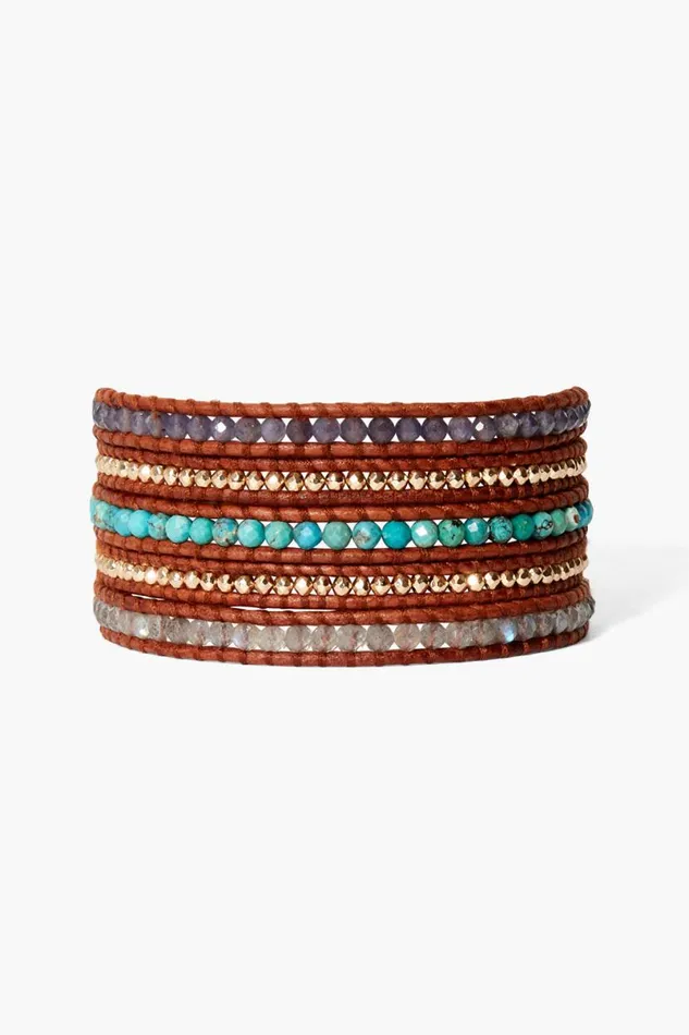 Chan Luu Santi Wrap Bracelet Turquoise Mix Women Bracelets