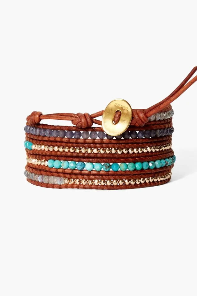 Chan Luu Santi Wrap Bracelet Turquoise Mix Women Bracelets