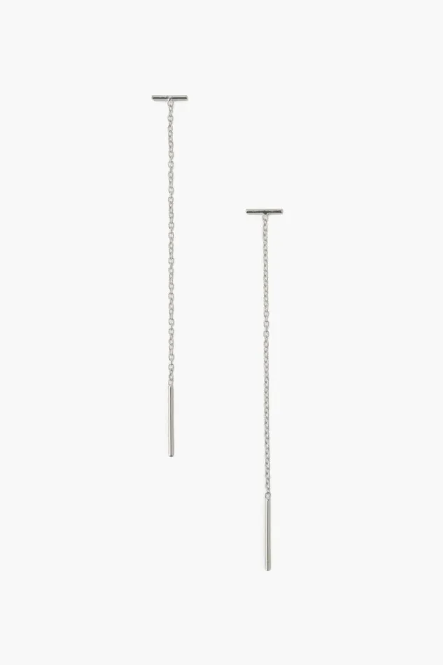 Chan Luu Silver Bar Chain Thread Earrings Women Earrings