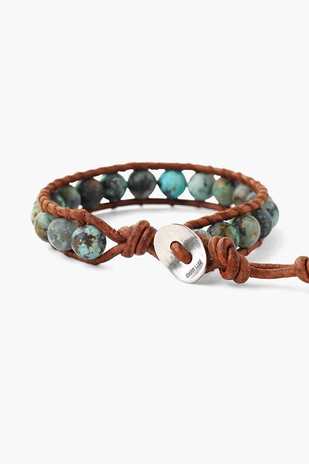 Chan Luu Single Wrap Bracelet Matte African Turquoise Women Bracelets
