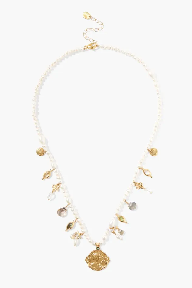 Chan Luu Suri Charm Necklace White Pearl Mix Women Necklaces