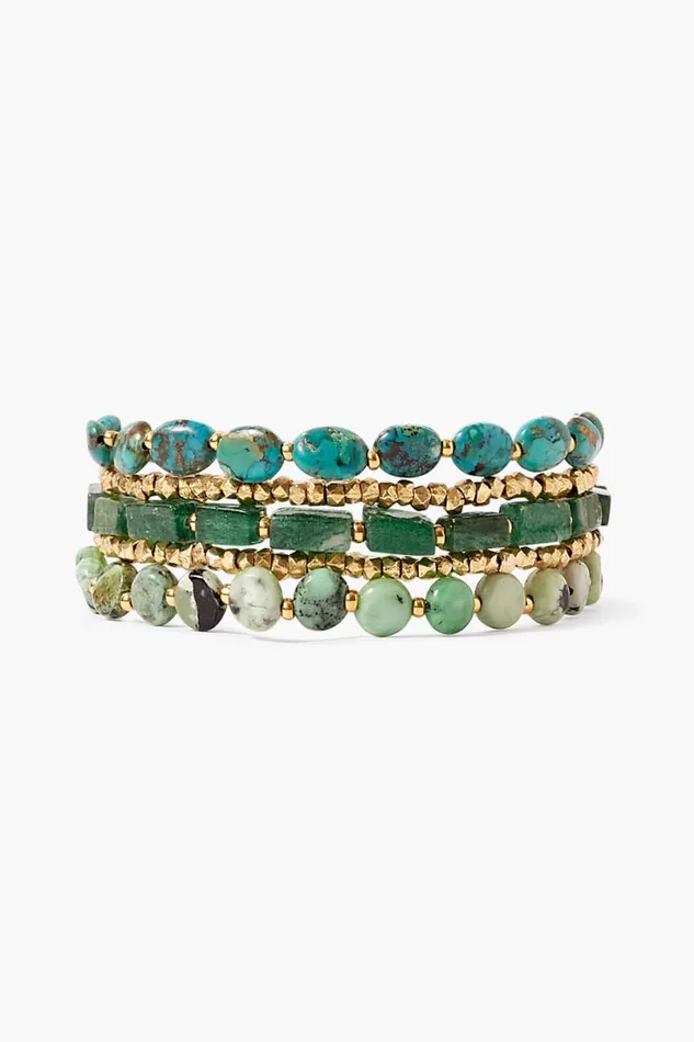 Chan Luu Taos Wrap Bracelet Green Mix Women Bracelets