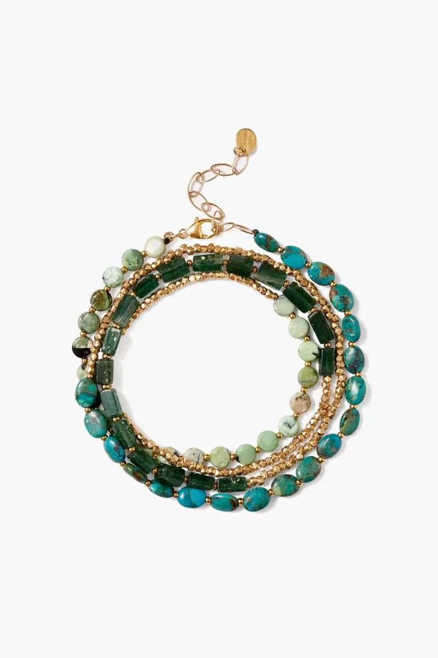 Chan Luu Taos Wrap Bracelet Green Mix Women Bracelets