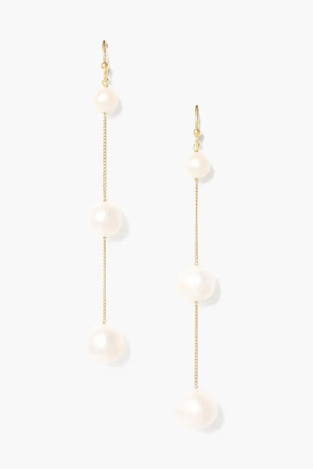Chan Luu Tiered Floating Pearl Earrings Women Earrings