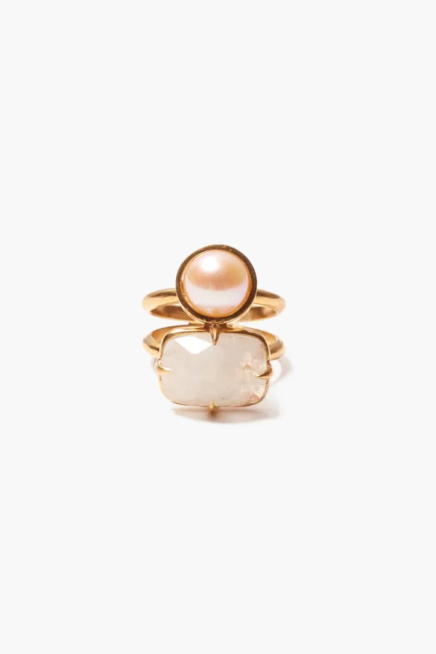 Chan Luu Venus Stacked Ring Moonstone Women Rings