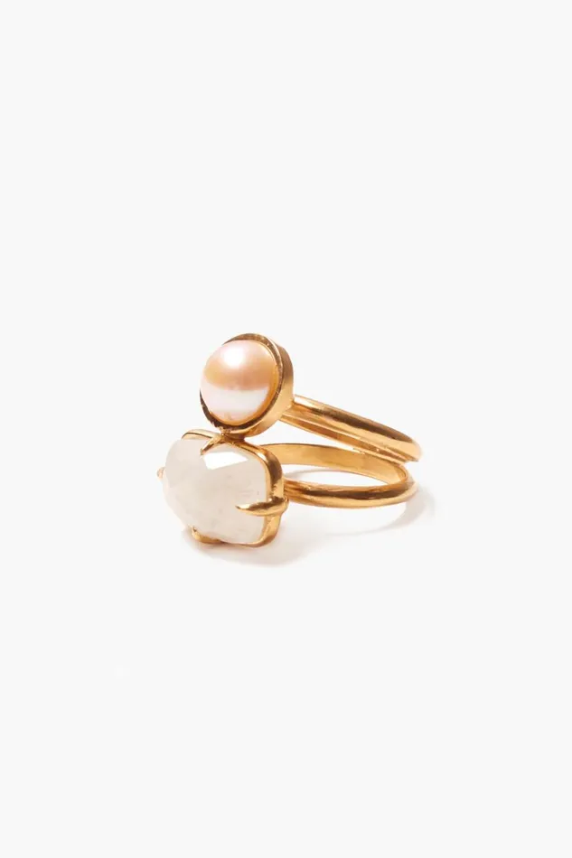 Chan Luu Venus Stacked Ring Moonstone Women Rings