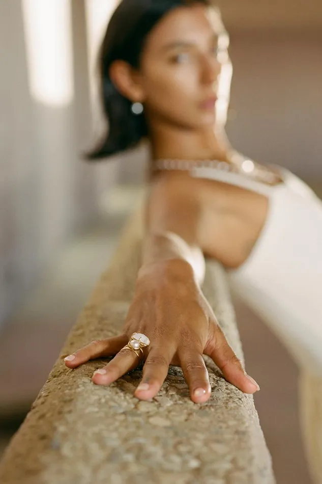 Chan Luu Venus Stacked Ring Moonstone Women Rings