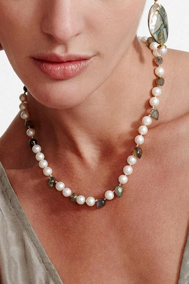 Chan Luu Willa Necklace White Pearl Mix Women Necklaces