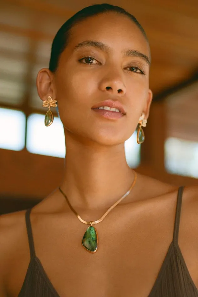 Chan Luu Yasmine Necklace Gold Labradorite Women Necklaces