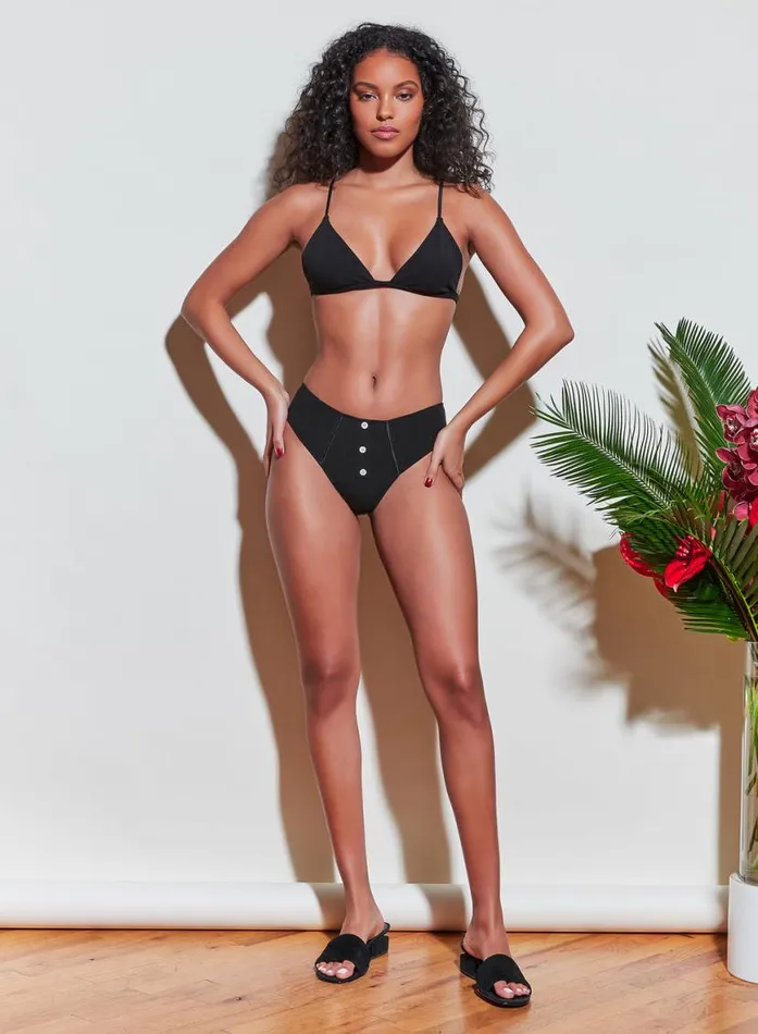 Cheekys and Hiphuggers Lingerie Fleur Du Mal Organic Cotton Cheeky Black