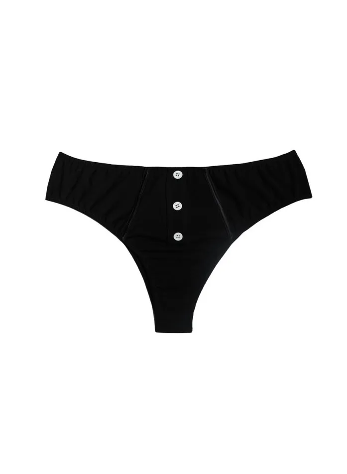 Cheekys and Hiphuggers Lingerie Fleur Du Mal Organic Cotton Cheeky Black