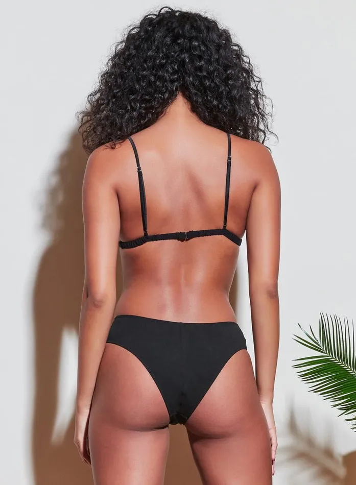 Cheekys and Hiphuggers Lingerie Fleur Du Mal Organic Cotton Cheeky Black