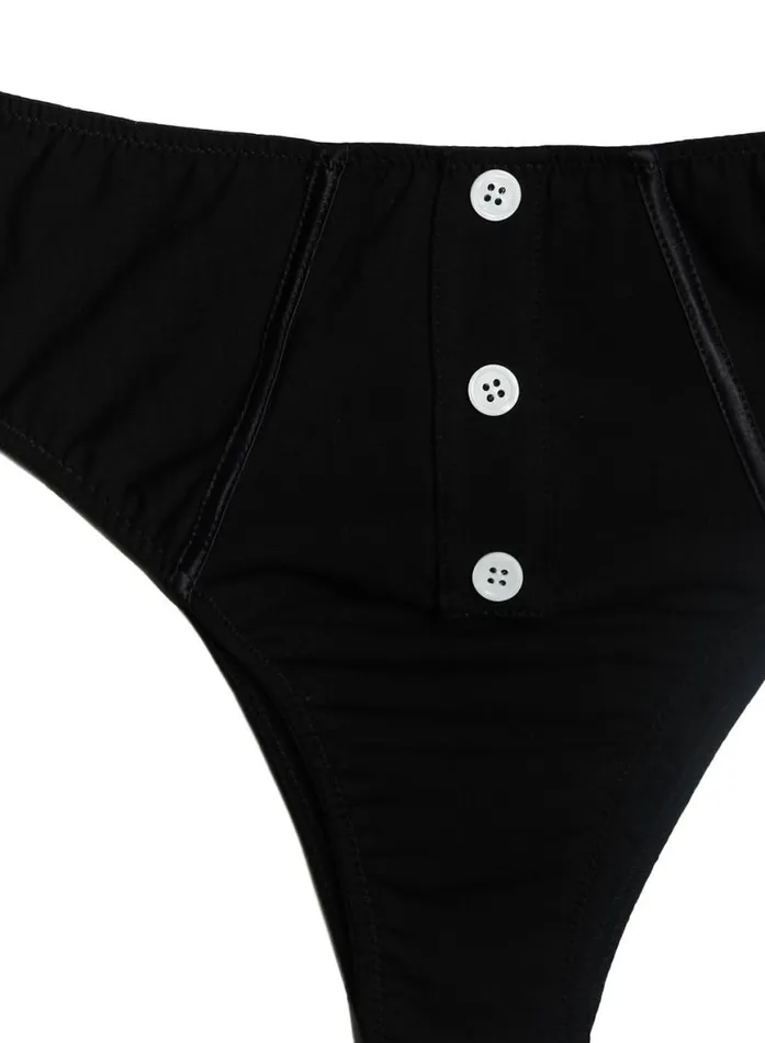 Cheekys and Hiphuggers Lingerie Fleur Du Mal Organic Cotton Cheeky Black