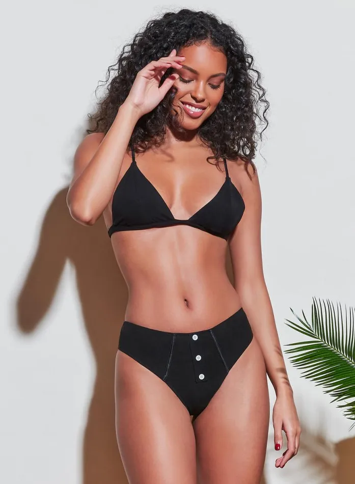 Cheekys and Hiphuggers Lingerie Fleur Du Mal Organic Cotton Cheeky Black