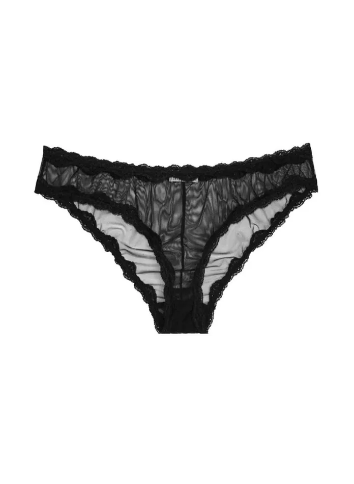 Cheekys and Hiphuggers PleasureLingerie Fleur Du Mal Sheer Tulle Bikini Black Cheekys and Hiphuggers PleasureLingerie Fleur Du Mal Sheer Tulle Bikini Black