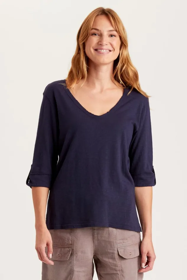 Christabel Top Navy Clothing XCVI ShirtsBlouses