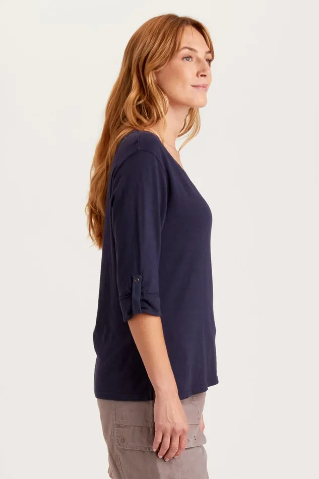 Christabel Top Navy Clothing XCVI ShirtsBlouses