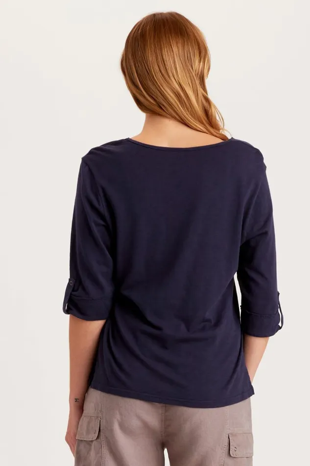 Christabel Top Navy Clothing XCVI ShirtsBlouses