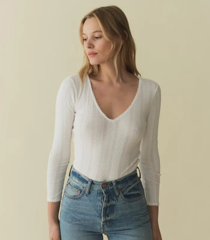 CILLA TEE Salt Quelle Jolie Pointelle Shop DEN Tees
