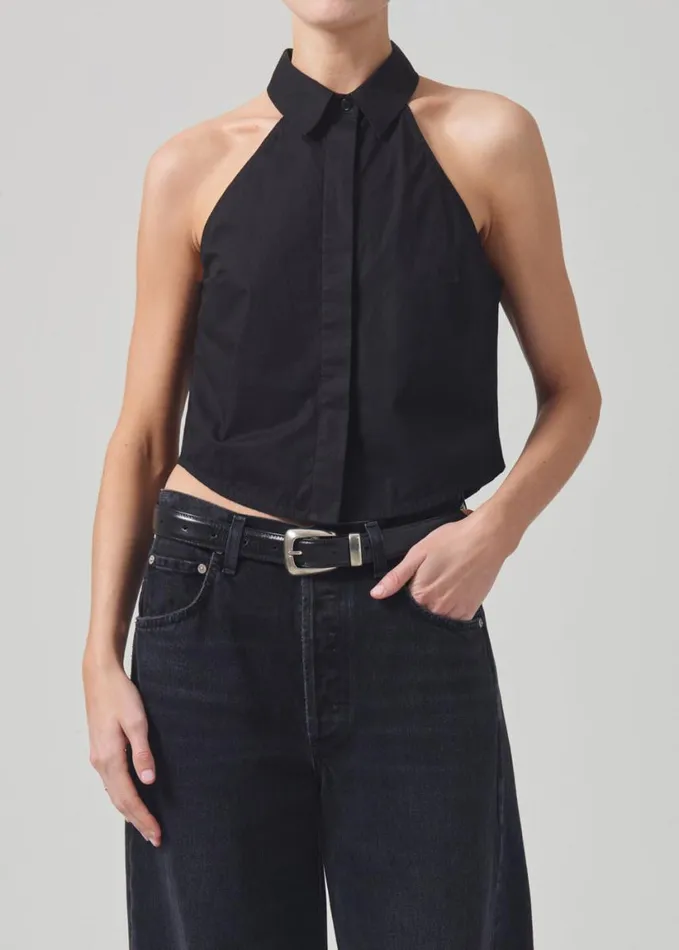 Citizens Of Humanity Adeline Sleeveless Shirt Black Women Tops