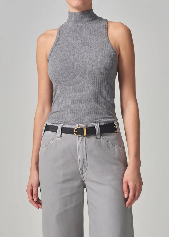 Citizens Of Humanity Alice Baby Turtleneck Tank Milano Grey Women Tops