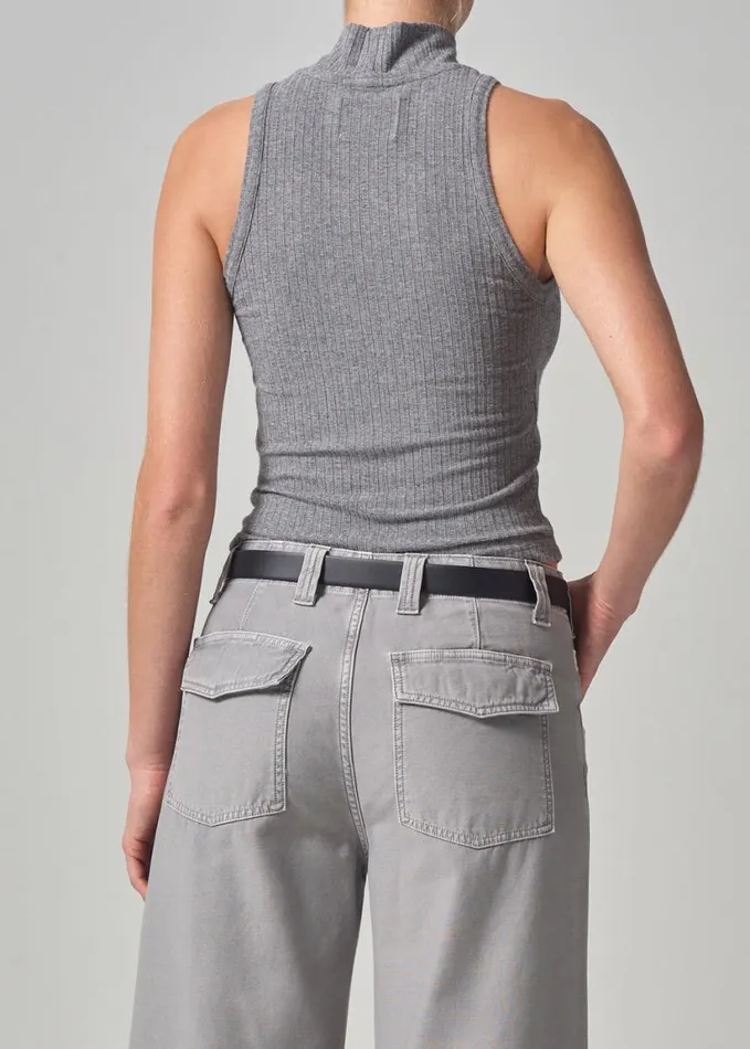Citizens Of Humanity Alice Baby Turtleneck Tank Milano Grey Women Tops